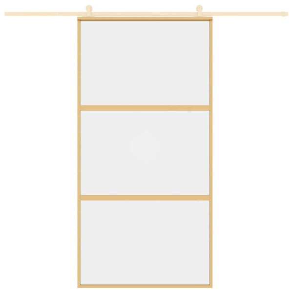 vidaXL Schiebet&uuml;r Golden 102,5x205 cm ESG-Klarglas und Aluminium