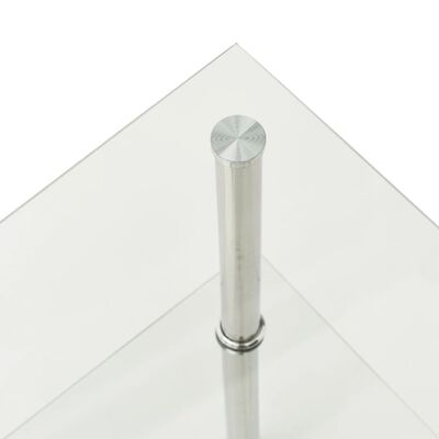 vidaXL Beistelltisch mit 2 Ablagen Transparent 38x38x50 cm Hartglas