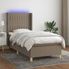 vidaXL Boxspringbett mit Matratze & LED Taupe 80x200 cm Stoff