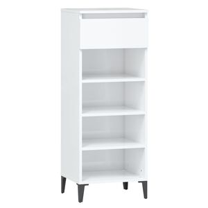 vidaXL Schuhregal Hochglanz-Wei&szlig; 40x36x105 cm Holzwerkstoff