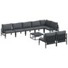 vidaXL Gartensofa-set 9 stk. Schwarz Stahl