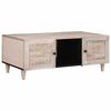vidaXL Couchtisch mit Regal Beige 100 x 54 x 40 cm Massivholz Akazie