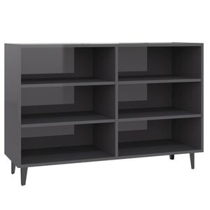 vidaXL Sideboard Hochglanz-Grau 103,5x35x70 cm Holzwerkstoff