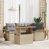 vidaXL Garten-Sofa-Set mit Speicher 5 pcs Beige Poly Rattan