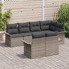 vidaXL Gartensofa-set mit Kissen 7 pcs Grau Poly-Rattan