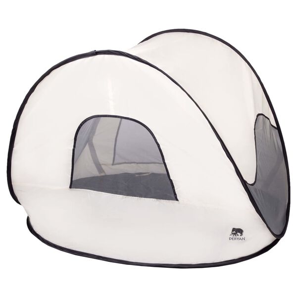 DERYAN Pop-Up-Strandzelt mit Moskitonetz 120x90x80 cm Creme