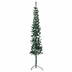 vidaXL K&uuml;nstlicher Halb-Weihnachtsbaum mit St&auml;nder Schlank Gr&uuml;n 120 cm