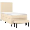 vidaXL Boxspringbett mit Matratze Creme 90x190 cm Stoff