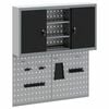 vidaXL Werkzeugschrank-Set 3 Stk. Schwarz Pulverbeschichteter Stahl
