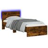 vidaXL Bettgestell mit LED Ger&auml;ucherte Eiche 80 x 200 cm Holzwerkstoff