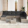 vidaXL Sofa Set 8 pcs Hellgrau Poly-Rattan
