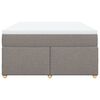 vidaXL Boxspringbett mit Matratze Taupe 140x200 cm Stoff