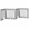 vidaXL Klappbares Hundetor mit St&auml;ndern 4 pcs Graues Sonoma 321 cm