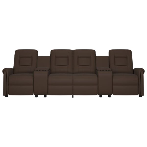 vidaXL 4-Sitzer Massagesessel mit Getränkehalter Braun