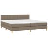 vidaXL Boxspringbett mit Matratze & LED Taupe 200x200 cm Stoff