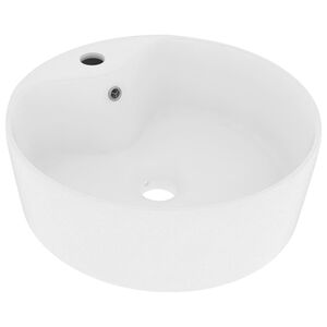vidaXL Luxus-Waschbecken mit &Uuml;berlauf Matt-Wei&szlig; 36x13 cm Keramik