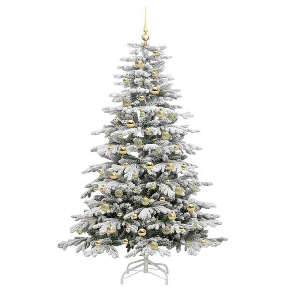 vidaXL K&uuml;nstlicher klappbarer Weihnachtsbaum Wei&szlig; 180 cm PE und PVC