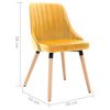 323059 vidaXL Dining Chairs 2 pcs Yellow Velvet