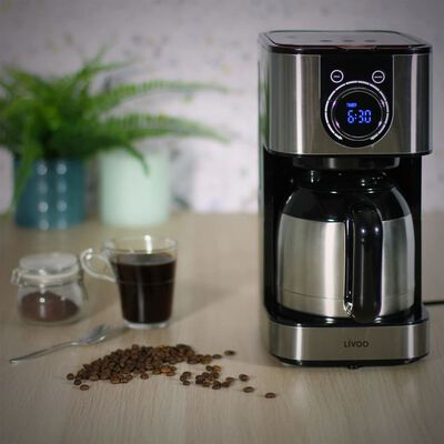 Livoo Kaffeemaschine Programmierbar Isotherm 1,2 L 800 W Schwarz
