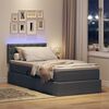 vidaXL Bett mit Stauraum und LED mit LED Dunkelgrau 100 x 200 cm Stoff