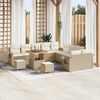 vidaXL Garten-Sofa-Set 13 pcs Beige Poly-Rattan