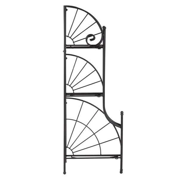 HI Garten-Eckregal mit 3 B&ouml;den Klappbar Metall 23x23x65,5 cm
