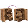 vidaXL Highboard mit Schubladen 2 pcs Altholz Holzwerkstoff