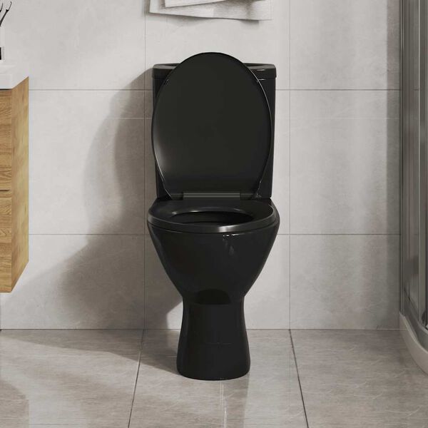 vidaXL Toilettensitz mit Absenkautomatik und Quick-Release Schwarz