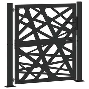vidaXL Gartentor Schwarz 100x100 cm Stahl Lichtdesign
