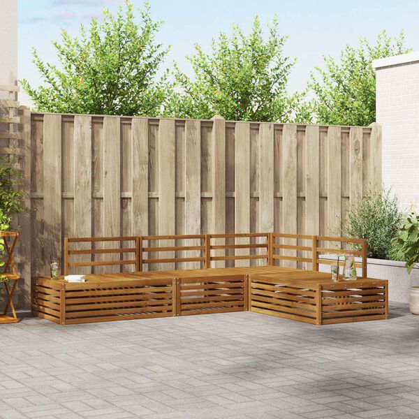 vidaXL Outdoor-Sofagarnitur 4 St&uuml;ck Natur Massivholz Akazie