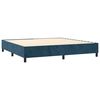 vidaXL Boxspringbett mit Matratze & LED Dunkelblau 200x200 cm Samt