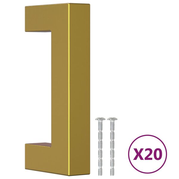 vidaXL M&ouml;belgriffe 20 Stk. Golden 64 mm Edelstahl