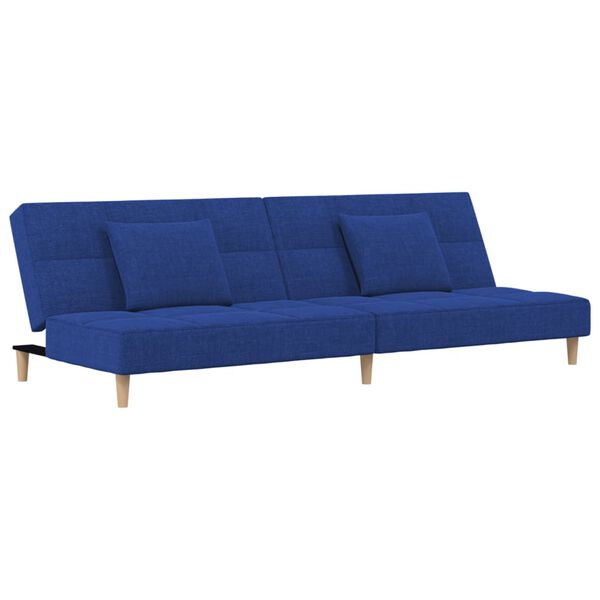 vidaXL Schlafsofa 2-Sitzer mit 2 Kissen Blau Stoff