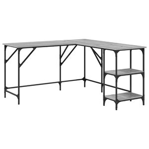 vidaXL Schreibtisch Grau Sonoma 139x139x75 cm Holzwerkstoff