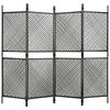 vidaXL 4-tlg. Raumteiler Poly Rattan Anthrazit 240 x 200 cm