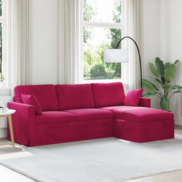 vidaXL Sofa Weinrot Gesamtabmessungen: 228 x 134 x 80 cm (B x T x H)