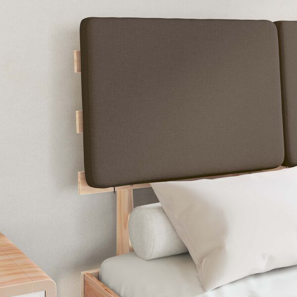 vidaXL Bettgestell mit gepolstertem Kopfteil Taupe 120 x 200 cm