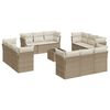 vidaXL 13-tlg. Garten-Sofagarnitur mit Kissen Beige Poly Rattan