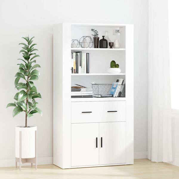 vidaXL Highboard Wei&szlig; Holzwerkstoff