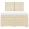 vidaXL Boxspringbett mit Matratze Creme 140x190 cm Stoff