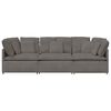 vidaXL Modulares Sofa mit Kissen Cordstoff Hellgrau