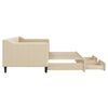 vidaXL Tagesbett Ausziehbar mit Schubladen Creme 80x200 cm Stoff