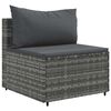 vidaXL 6-tlg. Garten-Sofagarnitur mit Kissen Grau Poly Rattan