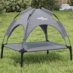 vidaXL Hundeliege mit Dach Anthrazit Oxford-Gewebe und Stahl