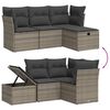vidaXL 4-tlg. Garten-Sofagarnitur mit Kissen Grau Poly Rattan