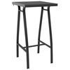vidaXL Garten-Bartisch Schwarz 60&times;60&times;110 cm Hartglas