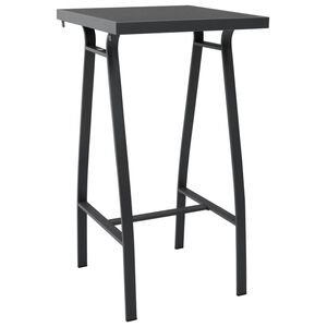 vidaXL Garten-Bartisch Schwarz 60&times;60&times;110 cm Hartglas