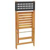 vidaXL Gartenstühle 6 Stk. Klappbar Schwarz Poly Rattan & Massivholz