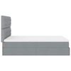 vidaXL Ottoman-Bett mit Matratze & LEDs Hellgrau 140x190 cm Stoff
