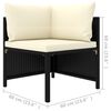 vidaXL Modular-Ecksofa mit Kissen Schwarz Poly Rattan